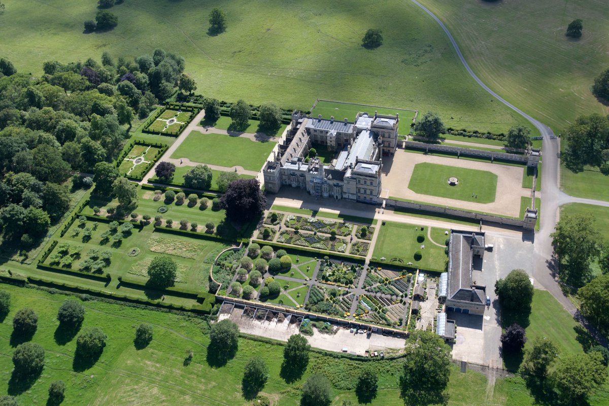 Grimsthorpe Castle aerial image - Country house in Lincolnshire. Landscaped by Capability Brown #Grimsthorpe #Castle #aerial #image #Lincs #aerialphotography