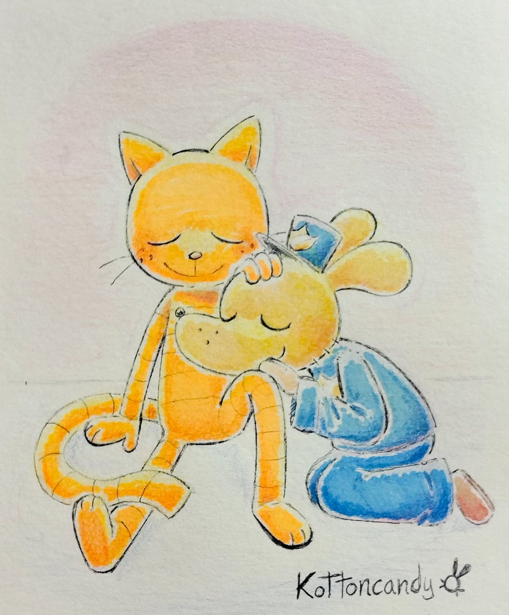 Hello :D
Aquí dejó este pequeño dibujo de Dogman y Petey,hace tiempo que no hacía un dibujo de ellos dos. xd
#Dogman #Peteythecat #dogmanxpetey