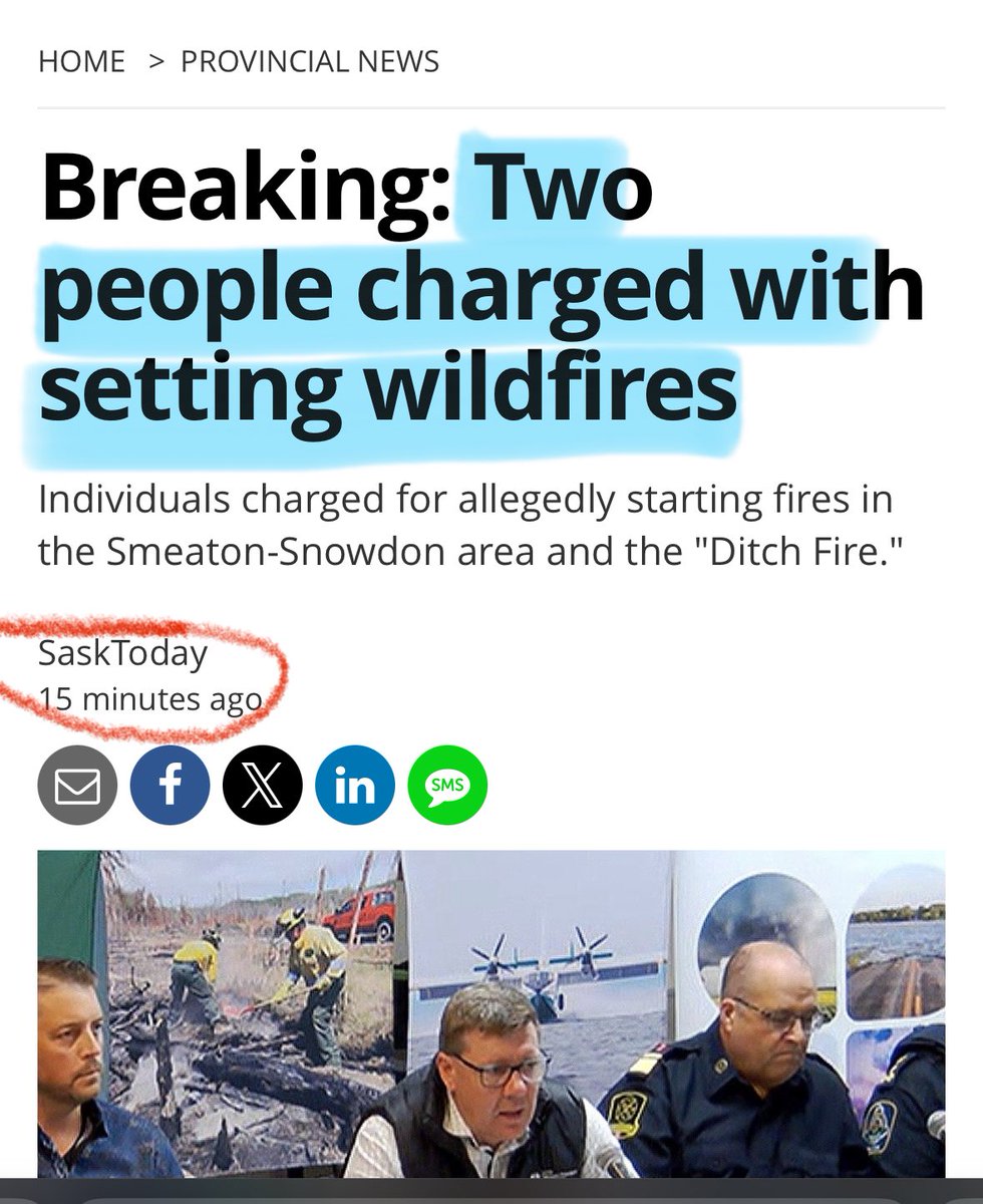 TRUTH MATTERS 🇨🇦 2 people have been charged with intentionally setting FIRES in Saskatchewan 🤯