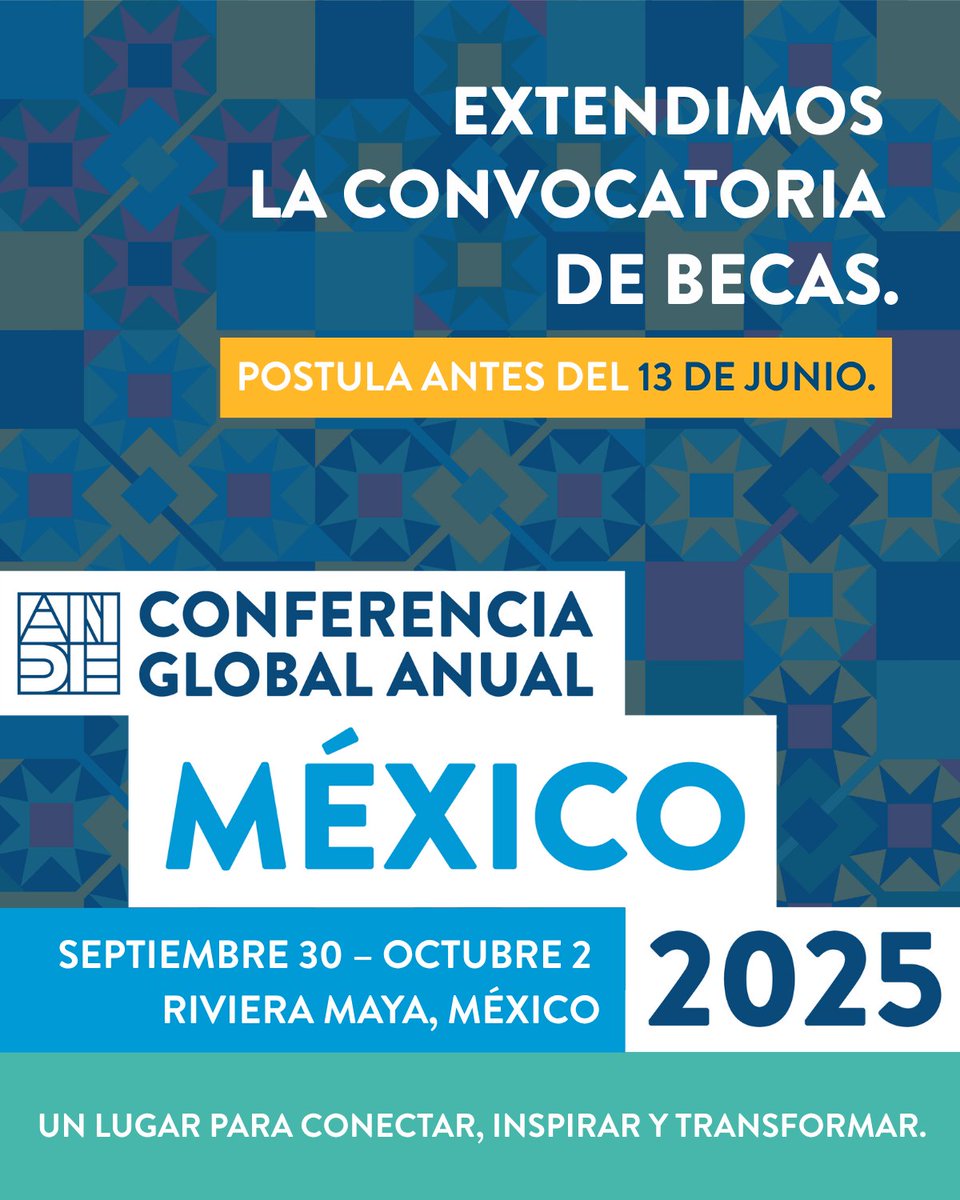 📢Ampliamos el plazo para postular a una beca para asistir a la Conferencia Global ANDE 2025.

Tienes hasta el 13 de junio para aplicar. 

Este año, la conferencia llega por primera vez a América Latina.

Postula aquí 👇aspeninstitute.surveymonkey.com/r/89SGHS3