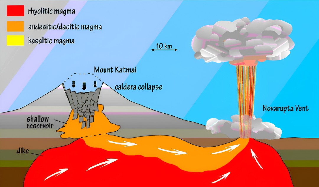 mondoterremoti's tweet photo. Tra il 6 e il 9 giugno 1912 è avvenuta la più grande eruzione vulcanica del XX secolo: quella che ha formato il #Novarupta, nel sud-est dell’Alaska. La fase esplosiva è durata 60 ore, durante le quali sono stati eruttati oltre 13,5 km³ di magma. Ecco un breve riassunto! 🧵 https://t.co/EWxCvkPoYe