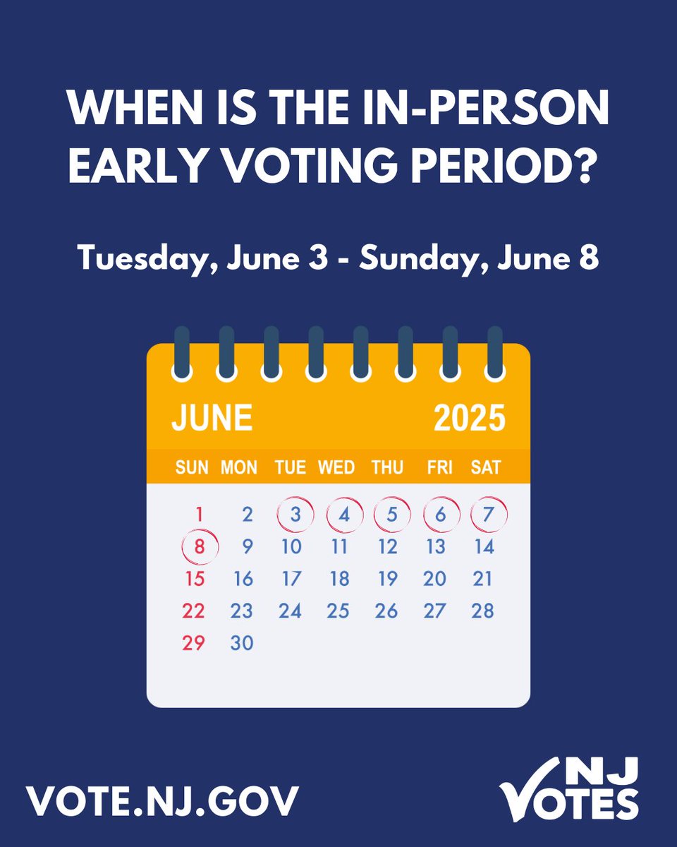 NJ_Votes's tweet image. Vote early today! Everything you need to know about voting early is in this guide. The #EarlyVoting period strengthens our democracy by expanding opportunities to exercise your right to vote. Learn more at Vote.NJ.Gov. #NJVotes