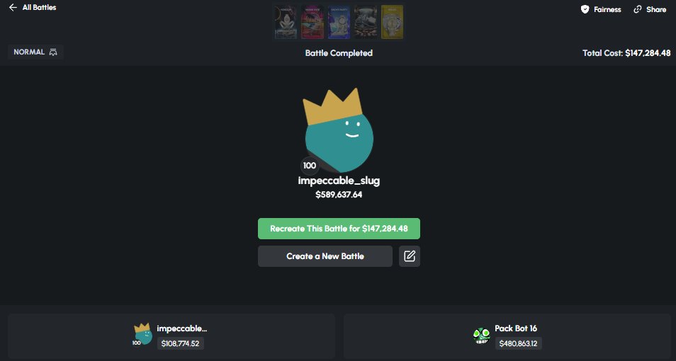 This battle went OFF! 

Bot unpacked a $400,000 Lamborghini but luckily upside down mode saved the day for this user! 🤑

Who needs some Friday balance? Drop userIDs below 👇