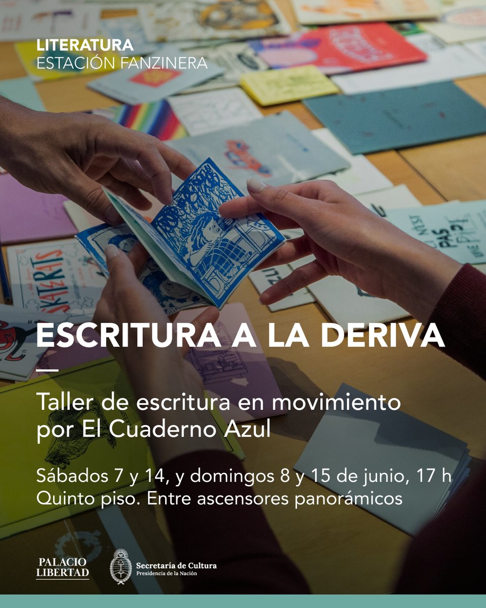 📒🪶 ¡En junio sumate a este taller de escritura!

Junto a El Cuaderno Azul te proponemos acercarte a la escritura desde el juego. Un recorrido por diferentes espacios del edificio servirá de inspiración para despertar la creatividad.

Más info en palaciolibertad.gob.ar/events/mil-bus…