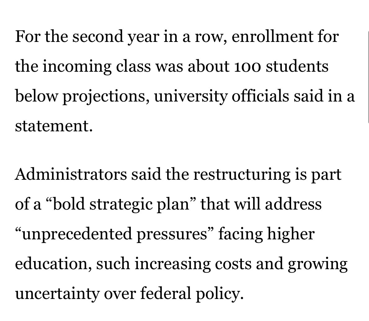 marcportermagee's tweet image. Trump is getting the headlines but what’s really killing higher ed right now is declining enrollment