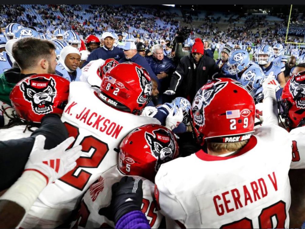 BarstoolPack's tweet photo. Events That Have Happened Since UNC last Beat NC State in Football (1,321 Days)

• Biden elected President
• COVID vaccine
• Capitol Riot
• Queen Elizabeth died
• “Tiger King” Phenomenon 
• Will Smith slap
• Grimace Shake
• Among Us
• Brady retires (Twice) https://t.co/kUjVvd3VVU