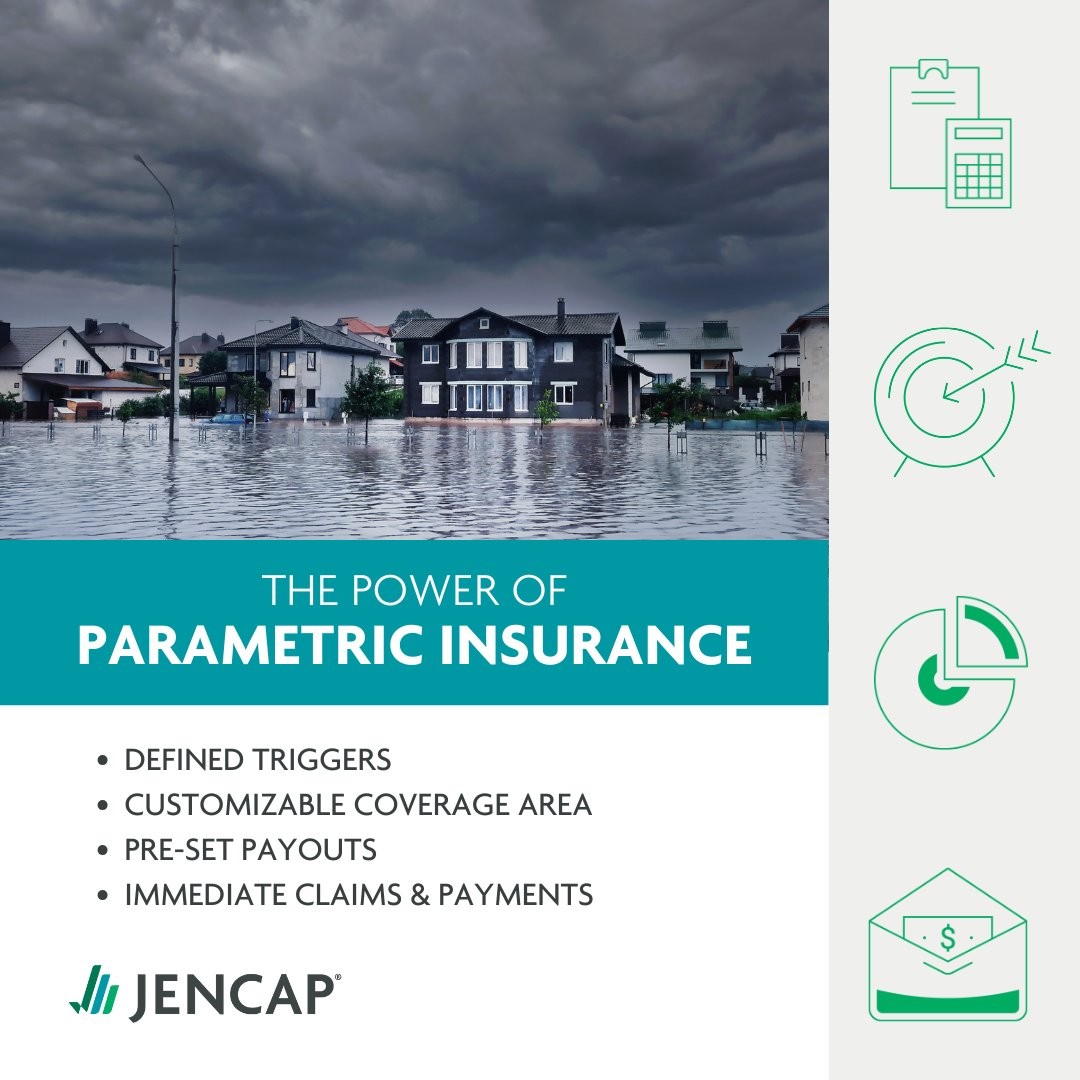 With hurricane season underway, the last thing your commercial property clients need is to haggle over coverage terms in the aftermath of a storm.

Learn how parametric insurance delivers quick, defined payouts when disaster strikes. jencapgroup.com/areas-of-speci…