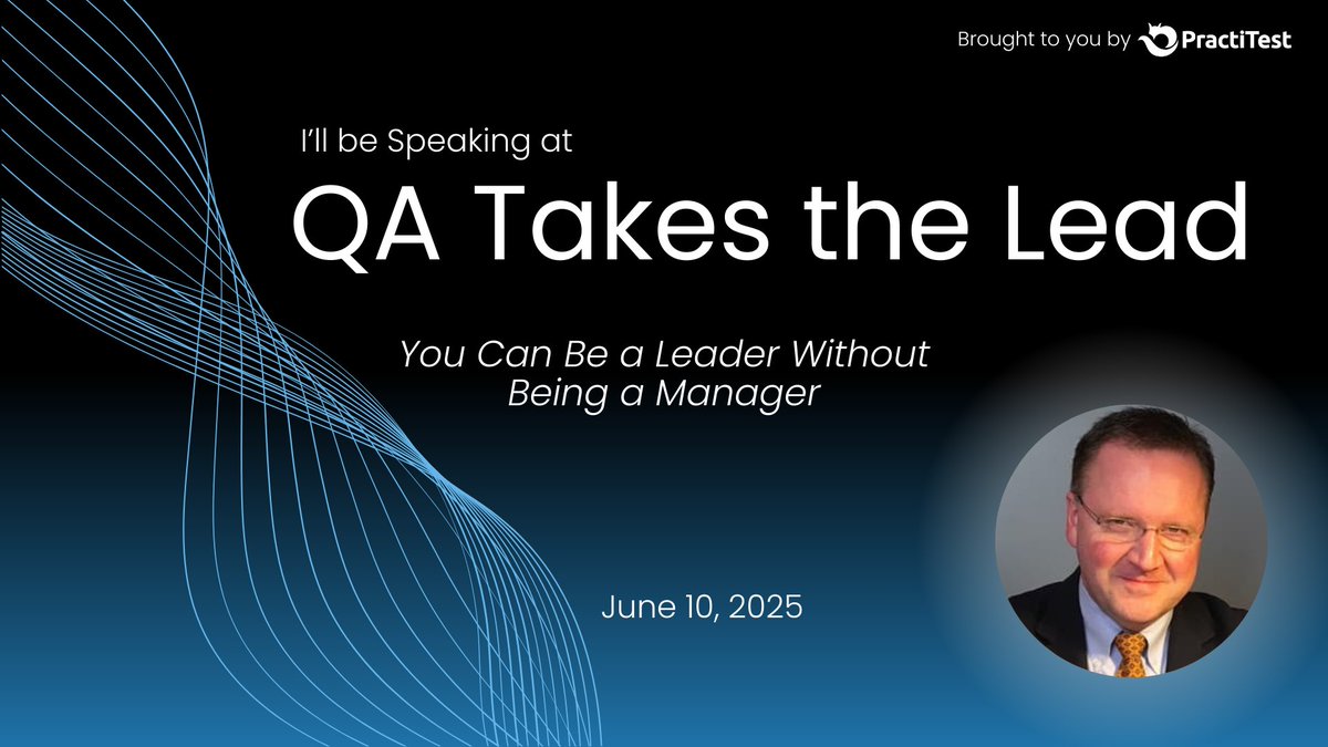 Mike Lyles (@mikelyles) on Twitter photo Two of my favorite topics to speak on are LEADERSHIP and QA.
Proud to be speaking at #QATakesTheLead by <a href="/PractiTest/">PractiTest</a>! Join us as we explore the real impact of QA in modern development.
Save your seat: practitest.com/qa-takes-the-l…
#SoftwareTesting #QAEvent Two of my favorite topics to speak on are LEADERSHIP and QA.
Proud to be speaking at #QATakesTheLead by <a href="/PractiTest/">PractiTest</a>! Join us as we explore the real impact of QA in modern development.
Save your seat: practitest.com/qa-takes-the-l…
#SoftwareTesting #QAEvent