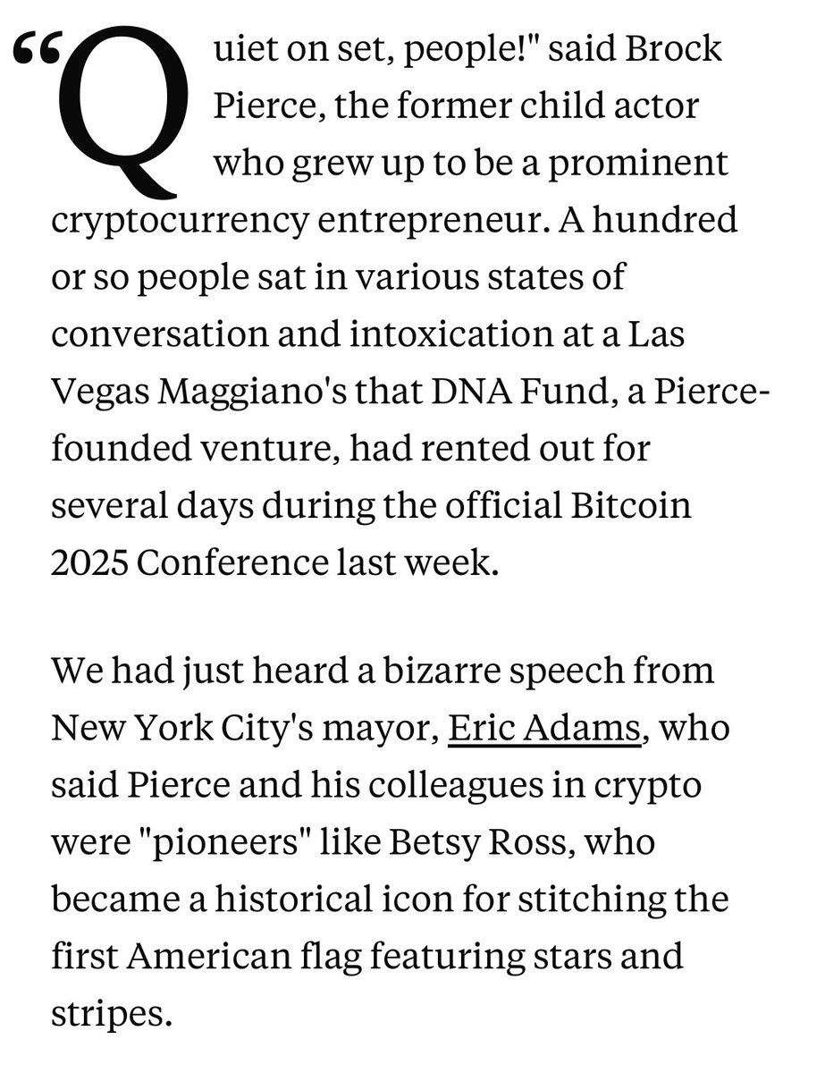 Thank you to @businessinsider for covering the 2025 Bitcoin Conference and  the rising momentum in crypto. From @JDVance, @ericadamsfornyc,  @FrancisSuarez to top investors & founders—it was a convergence of power &  purpose. @