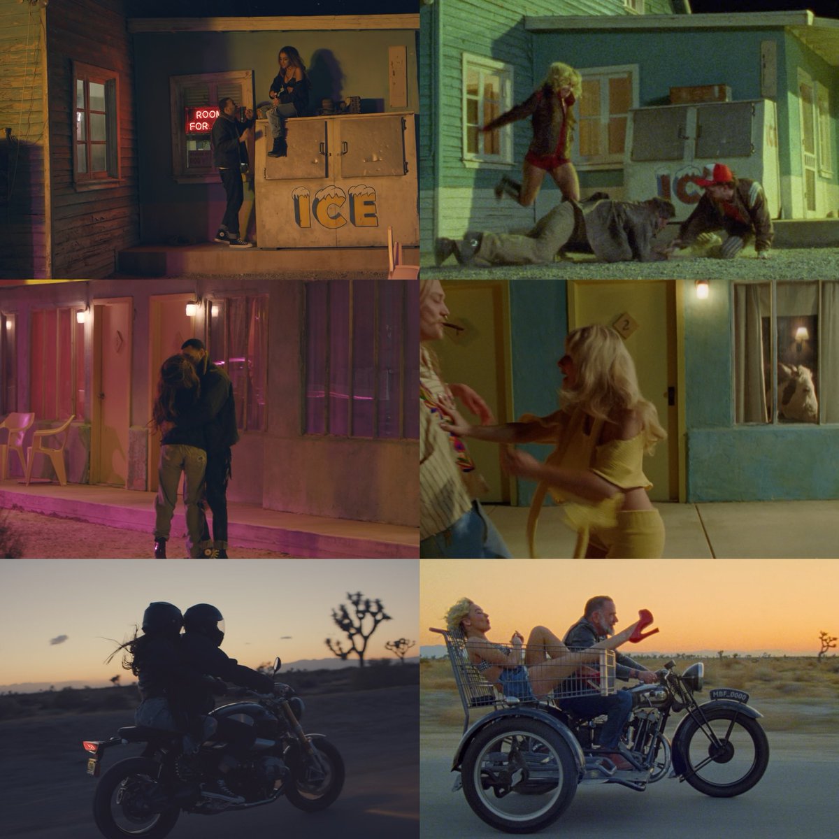 “into you” by ariana grande and “manchild” by sabrina carpenter were filmed in the same place