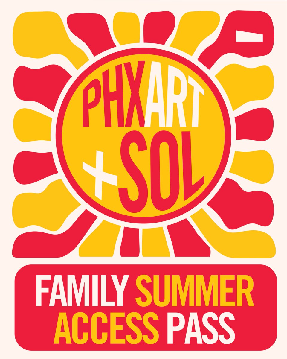 Introducing the PhxArt + Sol Family Summer Access Pass—your family's ticket to creativity and AC all summer long at Phoenix Art Museum.⁠ ☀️
⁠
For just $75, you'll get unlimited general admission* for 2 adults + all youth under 17, valid now through August 31, 2025.⁠
⁠
This