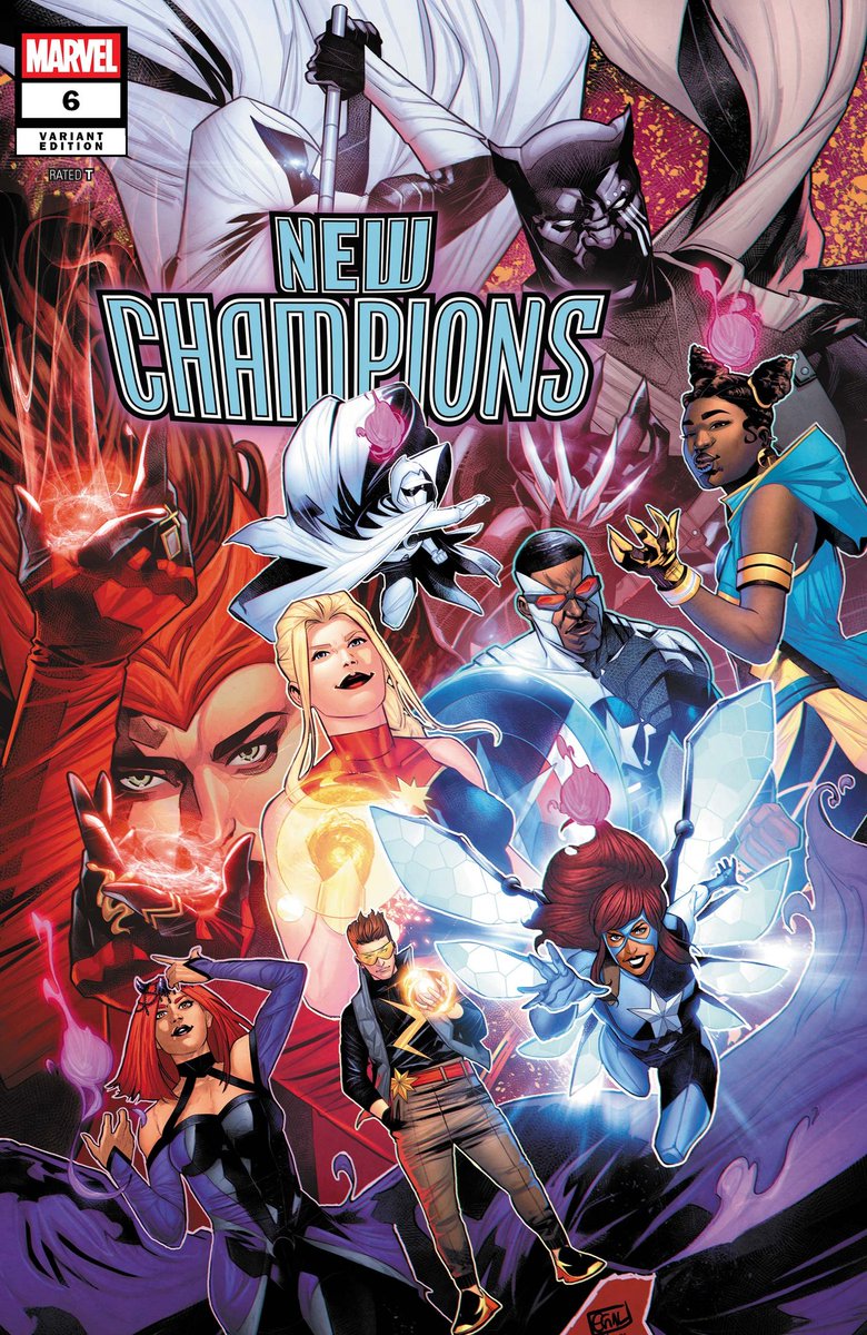 616wandaarchive's tweet photo. Scarlet Witch and her protégé Amaranth with the Avengers on New Champions (2025) vol.1 issue #6 variant cover by Edwin Galmon and colors by Andrew Dalhouse.

Wanda and the Earth's Mightiest Heroes will be appearing in the issue of their "sidekicks'" book.

Comic out Wednesday https://t.co/nap0t0iPbY