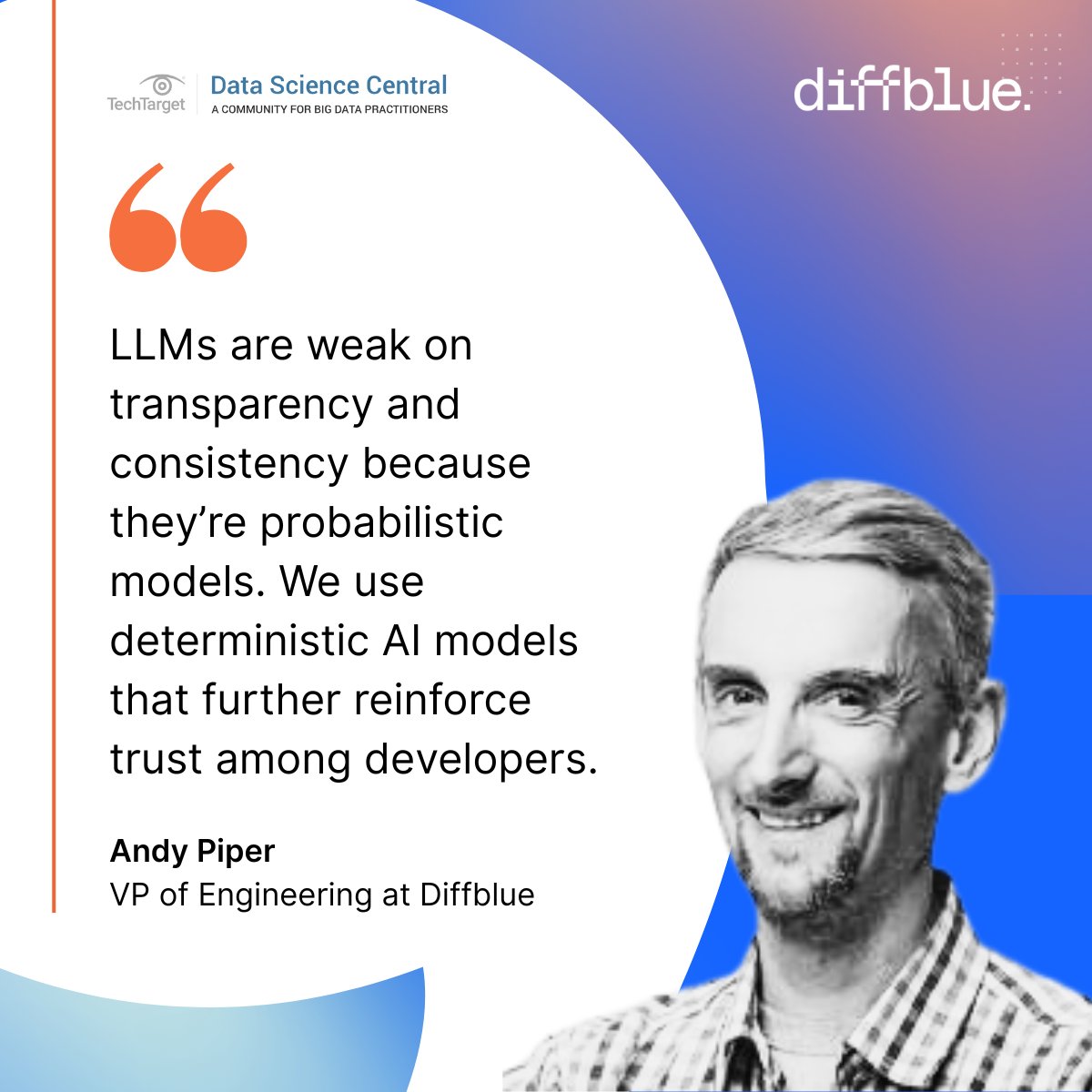 diffbluehq's tweet image. Trust in AI for QA starts with the kind of AI you use.
Our VP Engineering Andy Piper explains why deterministic models offer the consistency and transparency teams need.
Via @leetspe4k at @DataScienceCtrl: datasciencecentral.com/how-to-make-ai…
#AI #SoftwareTesting #QA #DiffblueCover