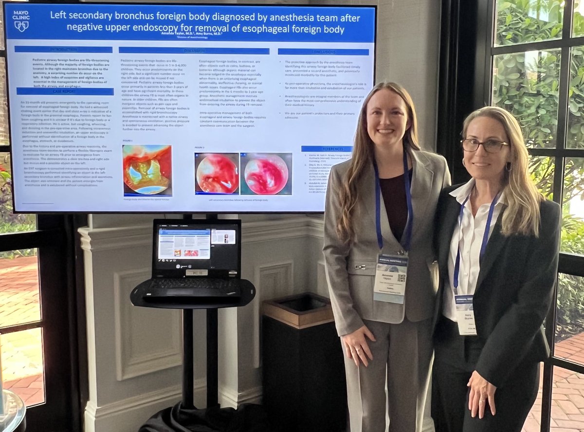 Sher-Lu Pai, MD, FASA, SAMBA-F (@sher_pai) on Twitter photo Congratulations to Dr. Amanda Taylor & Dr. Amy Burns for their successful abstract presentation at the 2025 FSA Annual Meeting! <a href="/mayojaxanes/">MCF Anesthesiology Residency</a> <a href="/florida_society/">Florida Society of Anesthesiologists</a> <a href="/MayoAnesthesia/">Mayo Clinic Department of Anesthesiology</a> Congratulations to Dr. Amanda Taylor & Dr. Amy Burns for their successful abstract presentation at the 2025 FSA Annual Meeting! <a href="/mayojaxanes/">MCF Anesthesiology Residency</a> <a href="/florida_society/">Florida Society of Anesthesiologists</a> <a href="/MayoAnesthesia/">Mayo Clinic Department of Anesthesiology</a>