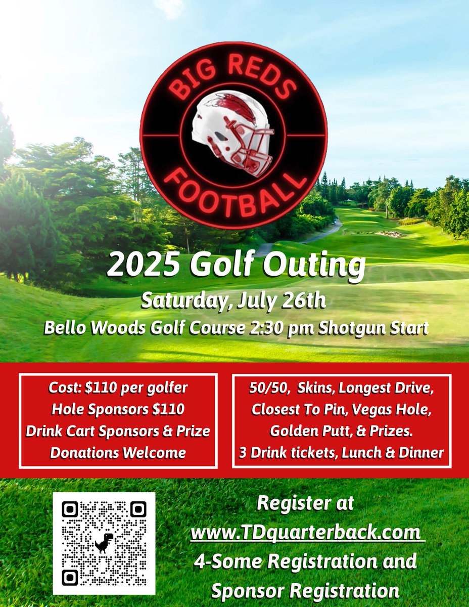 Calling all alumni, parents, and Big Red football supporters - mark your calendars for the Chippewa Valley Football Golf Outing on Saturday July 26th!