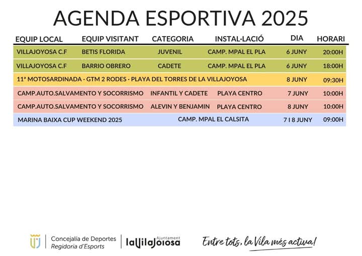 📙 Agenda deportiva del fin de semana ⚽ 🏍️ 🏊‍♀️ 🛟