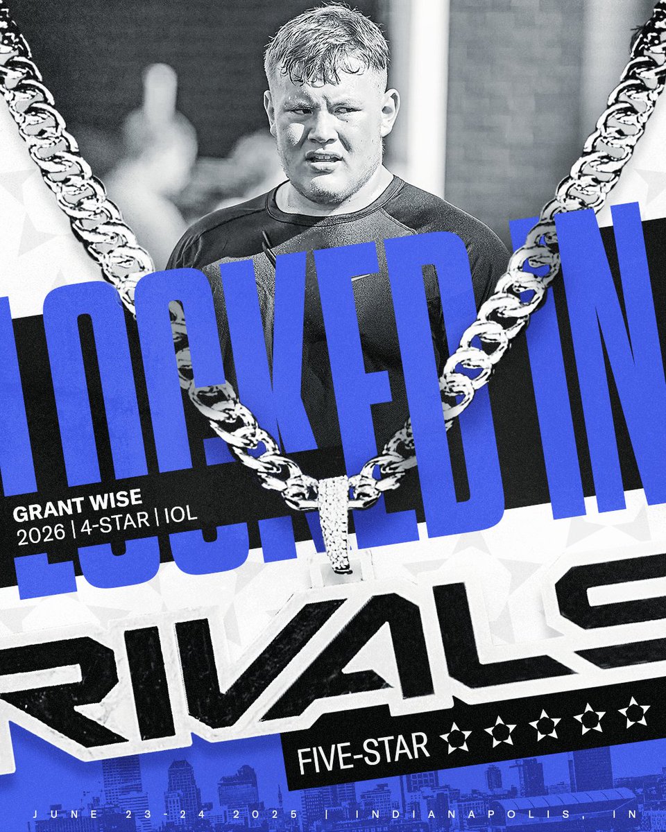 Rivals Camp Series (@rivalscamp) on Twitter photo .<a href="/Grock64/">GRANT WISE 2026</a> ✈️ Rivals Five-Star
4⭐️ Clemson commit Grant Wise is officially LOCKED IN to join 100 of the best prospects in the country to compete in Indianapolis on June 23-24 🔥💪 .<a href="/Grock64/">GRANT WISE 2026</a> ✈️ Rivals Five-Star
4⭐️ Clemson commit Grant Wise is officially LOCKED IN to join 100 of the best prospects in the country to compete in Indianapolis on June 23-24 🔥💪