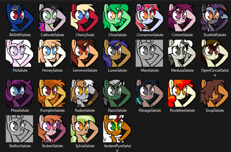 I love when I finish a batch of Emote YCHs and then I get a bunch of little guys all in one folder like this.