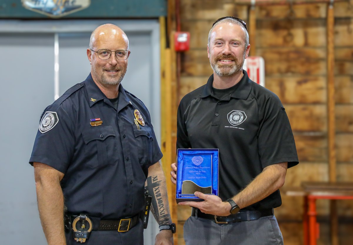 Congratulations to Officer Chiles on receiving the Officer of the Year Award! Selected by his peers, his professionalism and exemplary conduct set a high standard for others. A respected leader and role model for new members! #OfficerOfTheYear