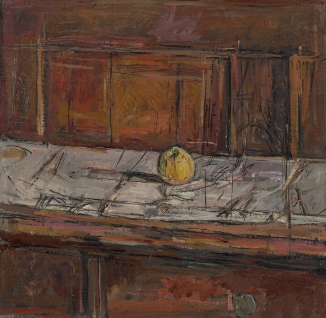 Explaining how he arrived at this picture, Alberto Giacometti took away the crockery and a vase of flowers from his mother's sideboard. 'I was left with three apples; have you tried to see three apples simultaneously at a distance of three metres? So I took two of them away.'