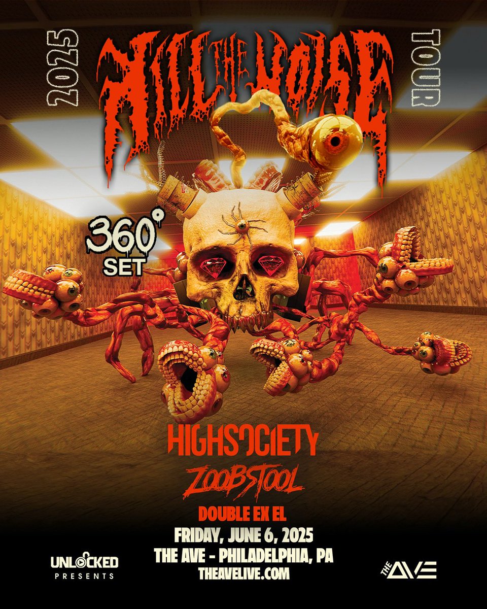 TONIGHT ☠️ Kill The Noise returns for a 360 Experience with support from HighSociety, ZoobStool and DoublExEl

📲 Remaining tickets available now at TheAveLive.com