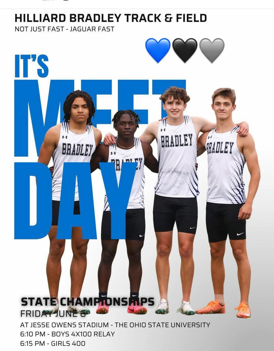 Good luck to our current and former Jaguars who are competing in the Track finals today and tomorrow. Great job men!