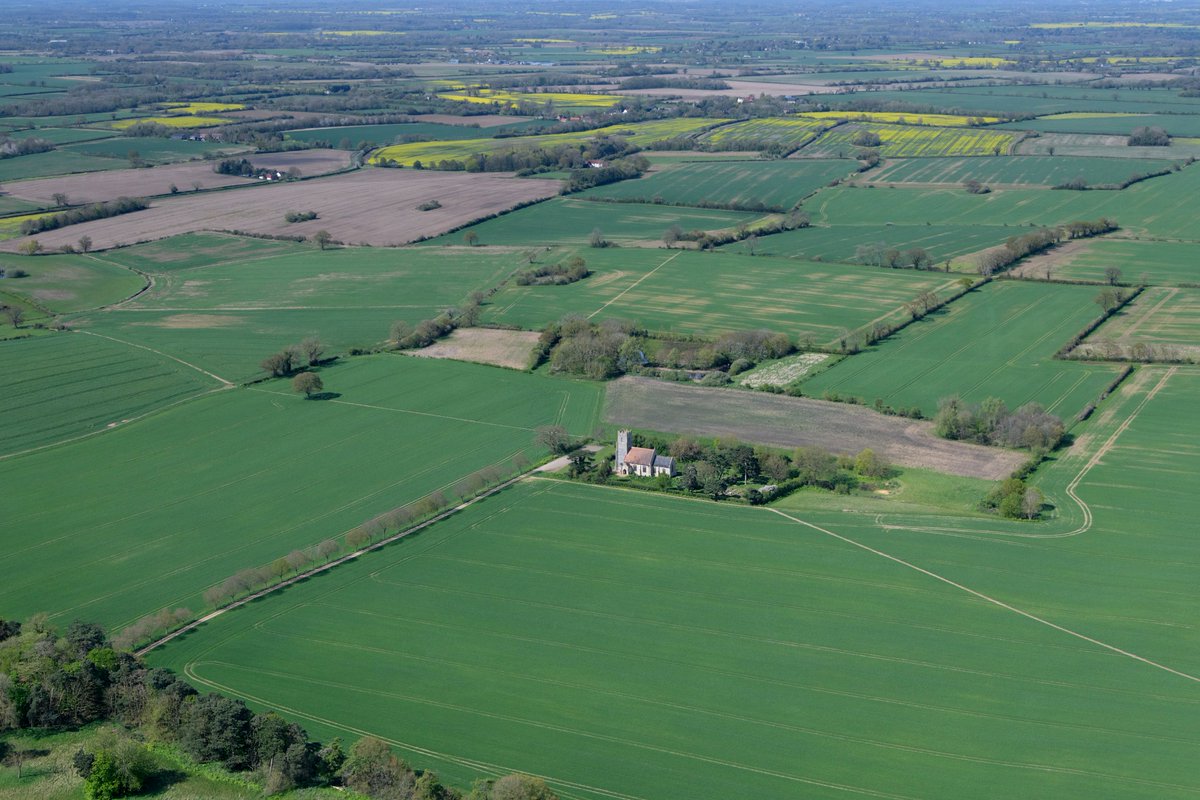 Aerial image: Church of St Michael in Broome - Norfolk #Broome #church #aerial #image #Norfolk #aerialphotography