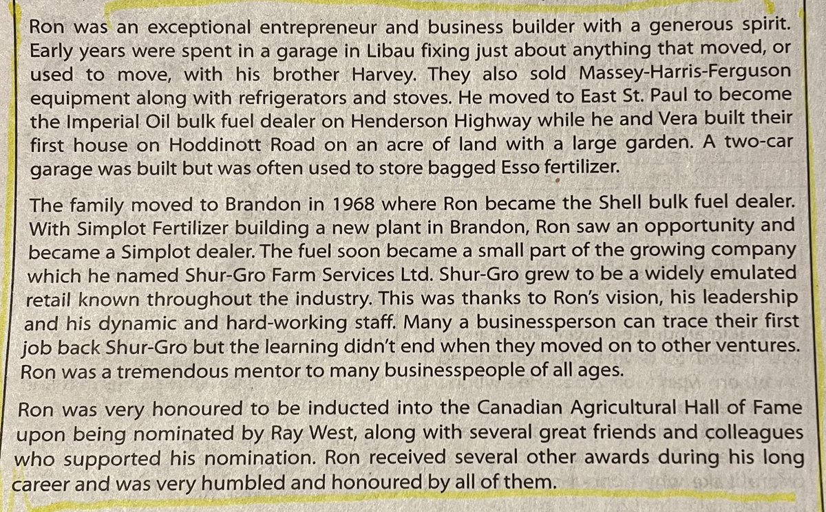Kevin Rollason (@kevinrollason) on Twitter photo Ron Helwer was a bulk fuel dealer in Brandon when he saw an opportunity when Simplot Fertilizer built a new plant there. He became a dealer and his company grew to become Shur-Gro Farm Services. He is in the Cdn Agricultural Hall of Fame #RIP <a href="/WinnipegNews/">Winnipeg Free Press</a> passages.winnipegfreepress.com/passage-detail… Ron Helwer was a bulk fuel dealer in Brandon when he saw an opportunity when Simplot Fertilizer built a new plant there. He became a dealer and his company grew to become Shur-Gro Farm Services. He is in the Cdn Agricultural Hall of Fame #RIP <a href="/WinnipegNews/">Winnipeg Free Press</a> passages.winnipegfreepress.com/passage-detail…