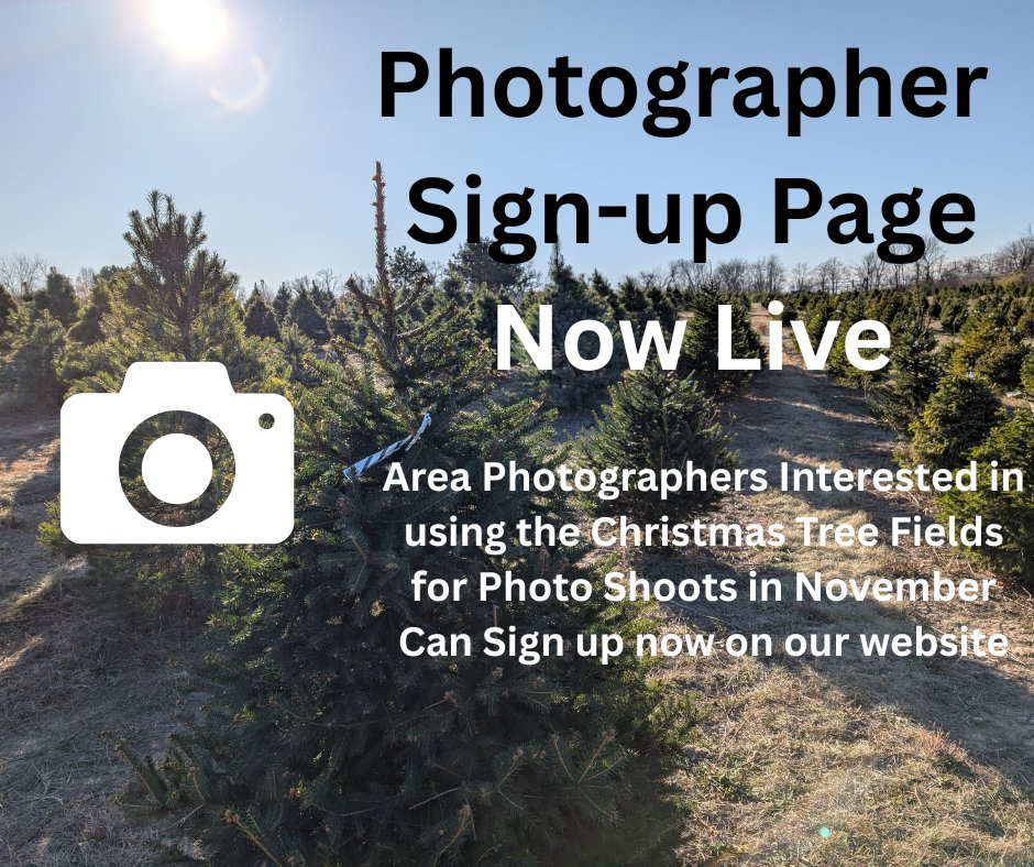 Photographers! 📸 Our Christmas Tree Field Sign-Up Page is LIVE! Secure your November session at Abbey Farms now 🎄👇
tinyurl.com/4jc8cxvt
#AbbeyFarms #HolidayPhotos #PhotographerSessions