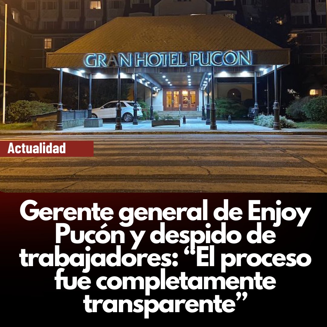 La voz de Pucon (@lavozdepucon) on Twitter photo Gerente general de <a href="/Enjoy_Pucon/">Enjoy Pucón</a> y despido de trabajadores: “El proceso fue completamente transparente” #Pucón #Despidos #Trabajadores #HotelPucón
lavozdepucon.cl/2025/06/06/ger… Gerente general de <a href="/Enjoy_Pucon/">Enjoy Pucón</a> y despido de trabajadores: “El proceso fue completamente transparente” #Pucón #Despidos #Trabajadores #HotelPucón
lavozdepucon.cl/2025/06/06/ger…