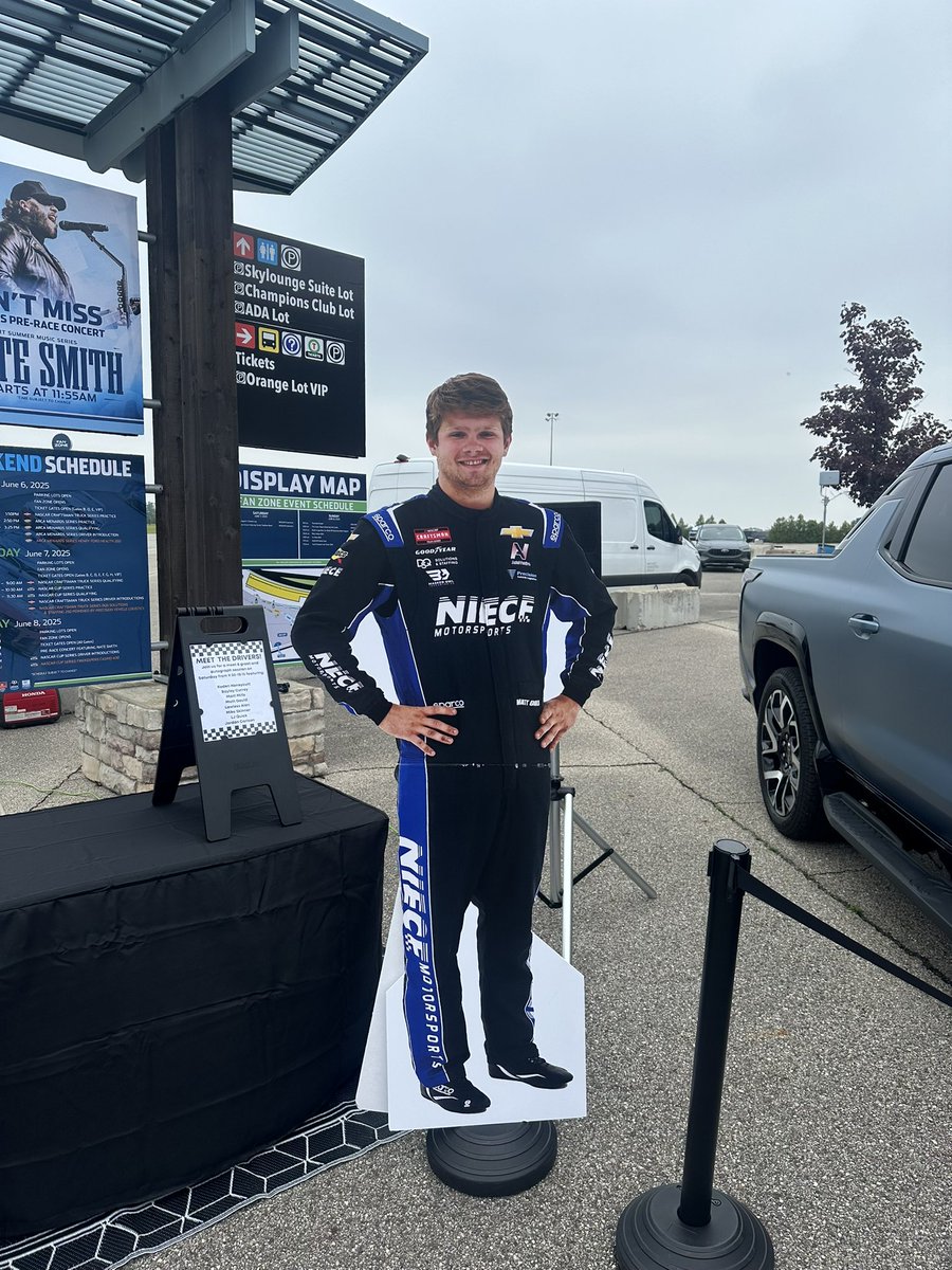 Matthew Gould (@matthewgould_) on Twitter photo Walking around and found this guy, pretty cool guy I hear
<a href="/NieceMotorsport/">Niece Motorsports</a>
Precision Vehicle Holdings
Detroit Quality Staffing
#DQS250
#NASCAR Walking around and found this guy, pretty cool guy I hear
<a href="/NieceMotorsport/">Niece Motorsports</a>
Precision Vehicle Holdings
Detroit Quality Staffing
#DQS250
#NASCAR