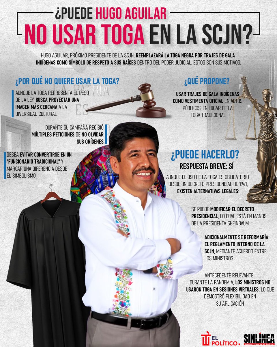 No se lo enseñen a la racista oposición 😈

🔴 Aunque los fachos peguen el grito en el cielo, #HugoAguilar (<a href="/HugoAguilarOrti/">Hugo Aguilar Ortiz</a>) podría prescindir de la toga en la #SCJN ❌👨🏻‍⚖️