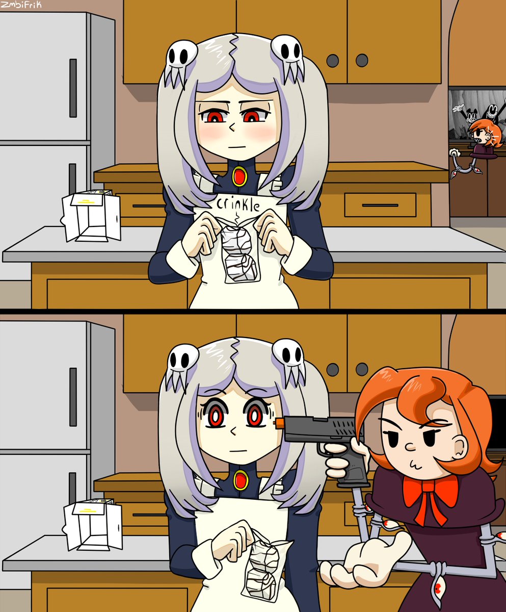 ZmbiFrik's tweet image. Marie taking the last mini cakes
---
Peacock disapproves
#Skullgirls #skullgirlsfanart