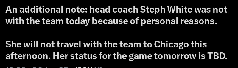 MrSpiritsRaven's tweet image. This is Unfortunate.
I Wonder Who Will Assume #HeadCoaching RESPONSIBILITIES in #StephanieWhite ABSENCE?