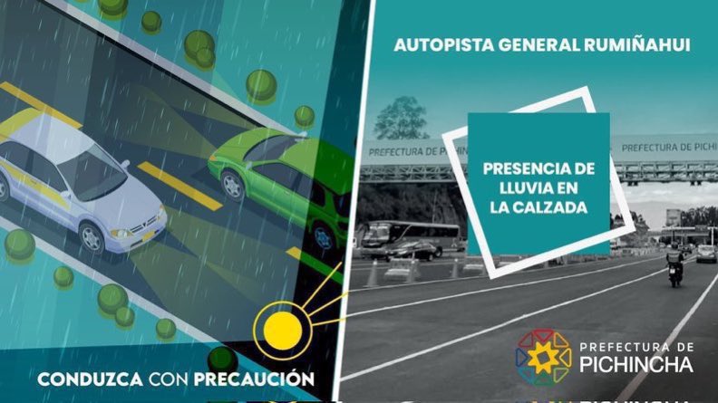 #Atención | Al momento se registra presencia de lluvia en la Autopista General Rumiñahui, por lo que te recomendamos conducir con precaución. 🚗🚙🛵🌧️