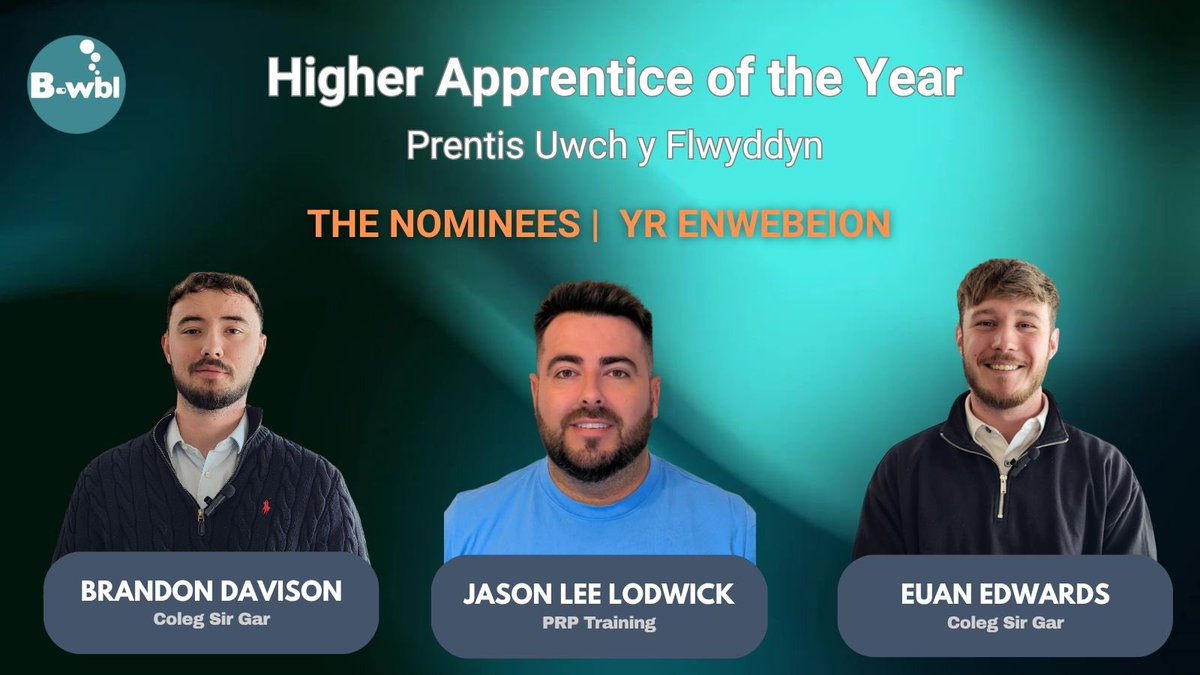 Prentis Uwch y Flwyddyn

A’r enwebeion yw… 🥁

Higher Apprentice of the Year

And the nominees are…🥁