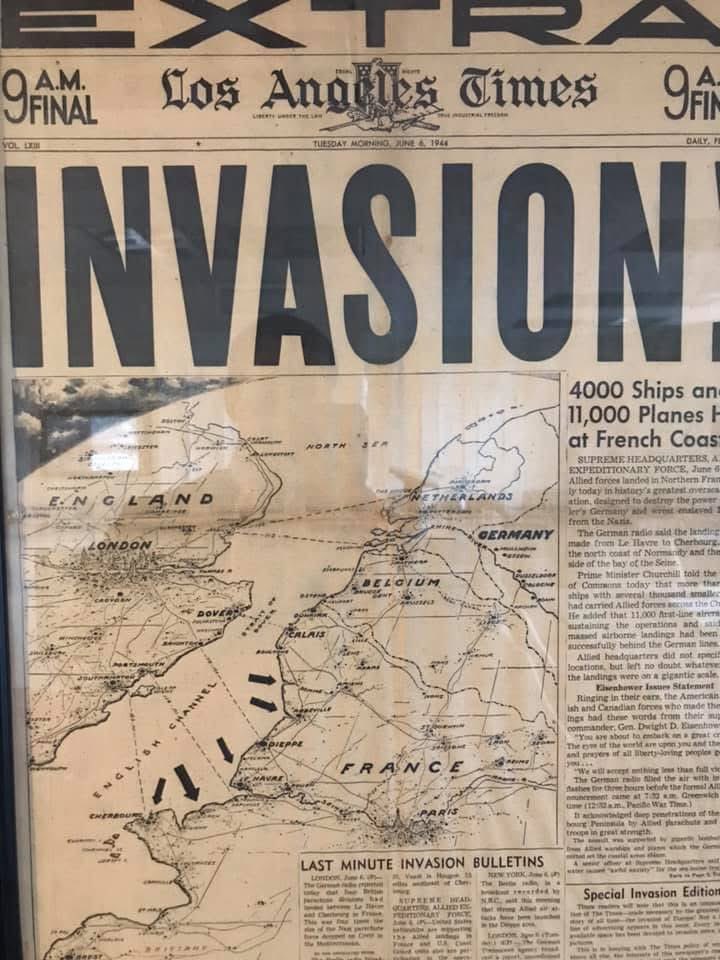 June 6, 1944 edition. This hangs in my office to remind us of the cost of freedom. D-Day + 81 years