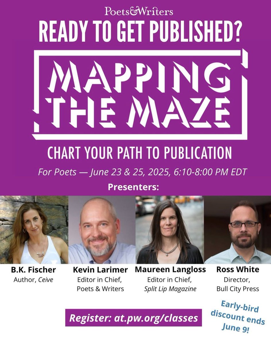 Split Lip Magazine (@splitlipthemag) on Twitter photo Poets! Our EIC Maureen Langloss will share insider tips on how to get your poems published in this "Mapping the Maze: Chart Your Path to Publication" workshop with <a href="/poetswritersinc/">Poets & Writers</a> on June 23. You can still get an early bird discount here: buff.ly/HxxCnks Poets! Our EIC Maureen Langloss will share insider tips on how to get your poems published in this "Mapping the Maze: Chart Your Path to Publication" workshop with <a href="/poetswritersinc/">Poets & Writers</a> on June 23. You can still get an early bird discount here: buff.ly/HxxCnks