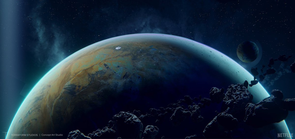 terraformart's tweet image. Waltons World and Pixie Planet designed by our Senior Environment Artist Mark Kolobaev for @blackmirror Season 7, episode USS Callister: Into Infinity!
Art Director: Alec Palacios @AlecPaints
Creative Director: Finnian MacManus @fmacmanus