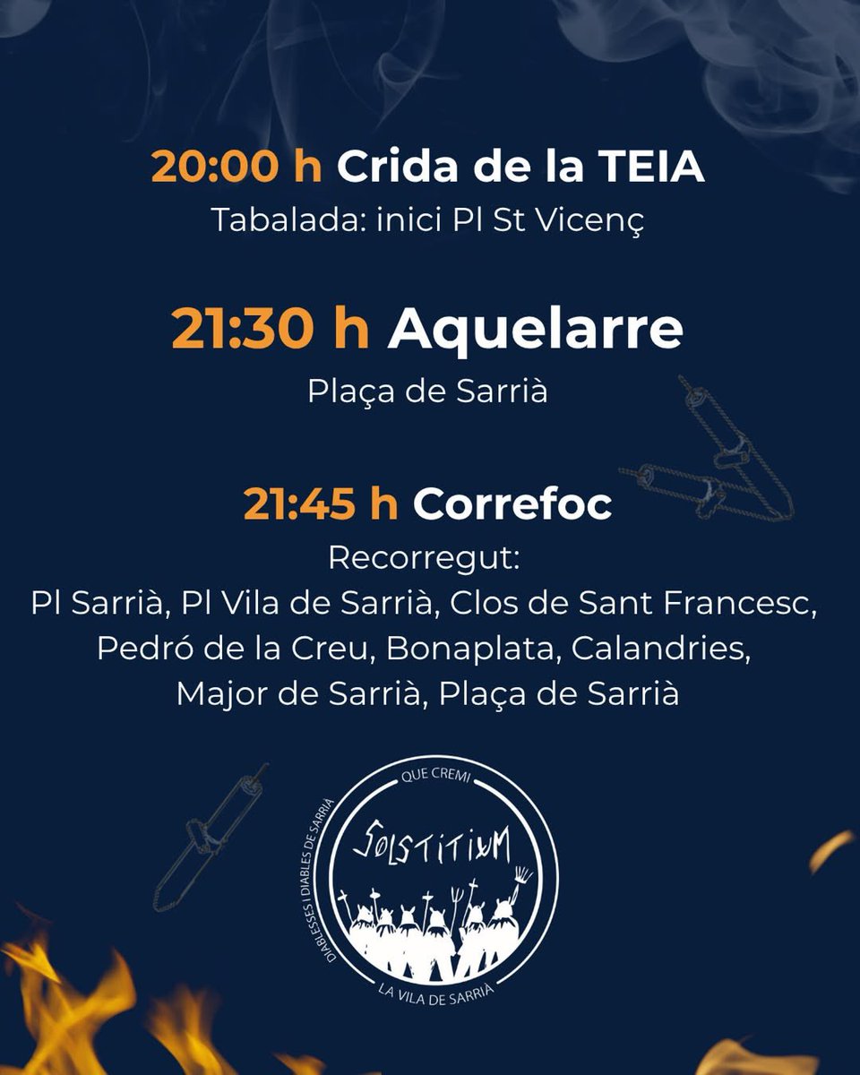 Demà dissabte, els carrers de Sarrià s’encendran amb foc, tabals i màgia.
Veniu a descobrir la llegenda de la Teia, l’última bruixa de Catalunya.
Una història de resistència, de força i de lluita.

No us ho podeu perdre.
El Solstitium és aquí 

#solstitium #correfoc#foc #bruixes