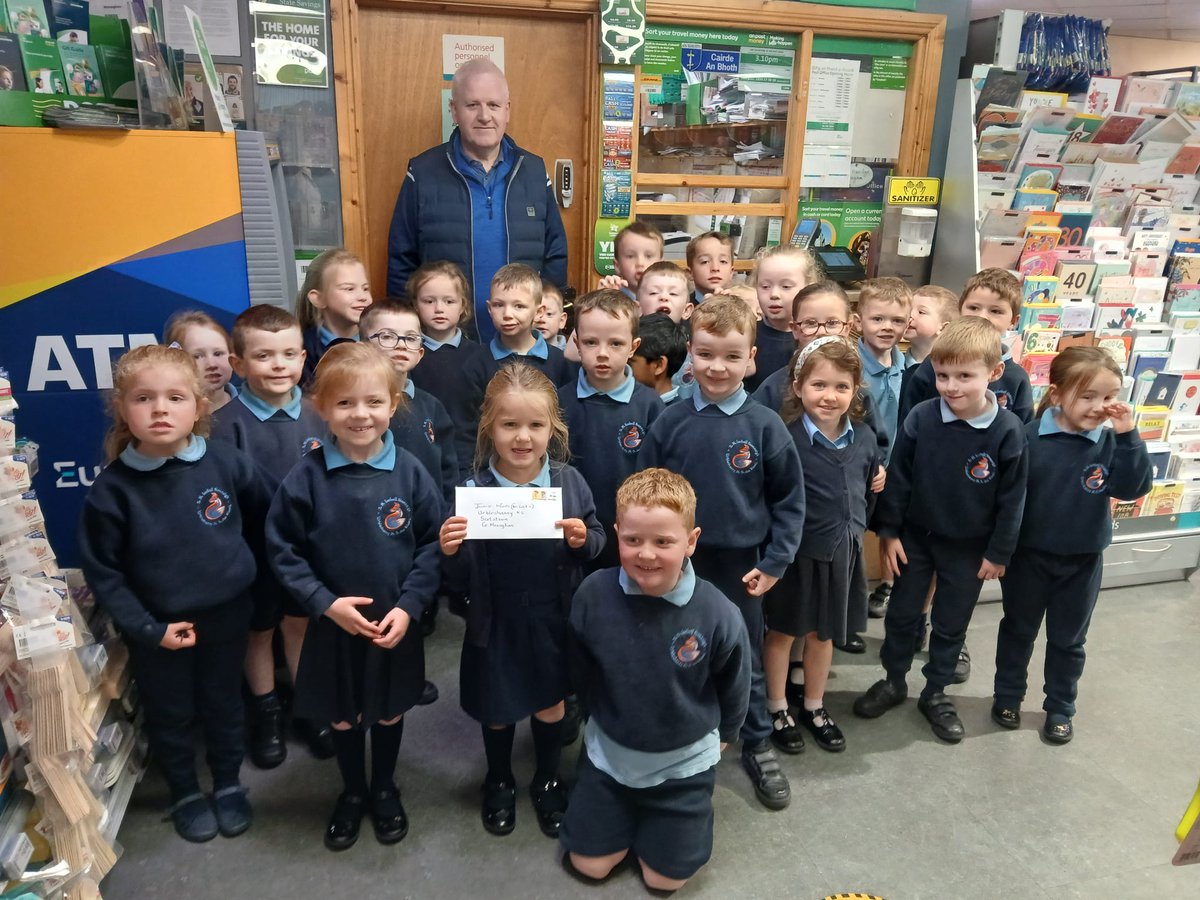 Junior Infants were full of excitement as they visited the Post Office to post their letter.  To make the outing even sweeter, they each had the chance to buy a chocolate bar!
