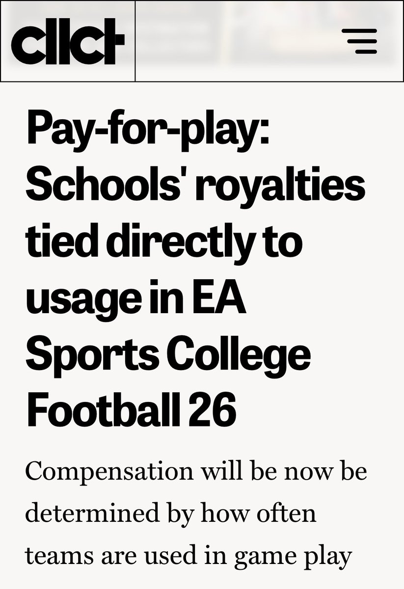 CFBKings's tweet photo. BREAKING: Schools will get paid based on how much people play with their team in CFB26 💰👀

(via @cllctMedia) https://t.co/iXk5lPBwM1
