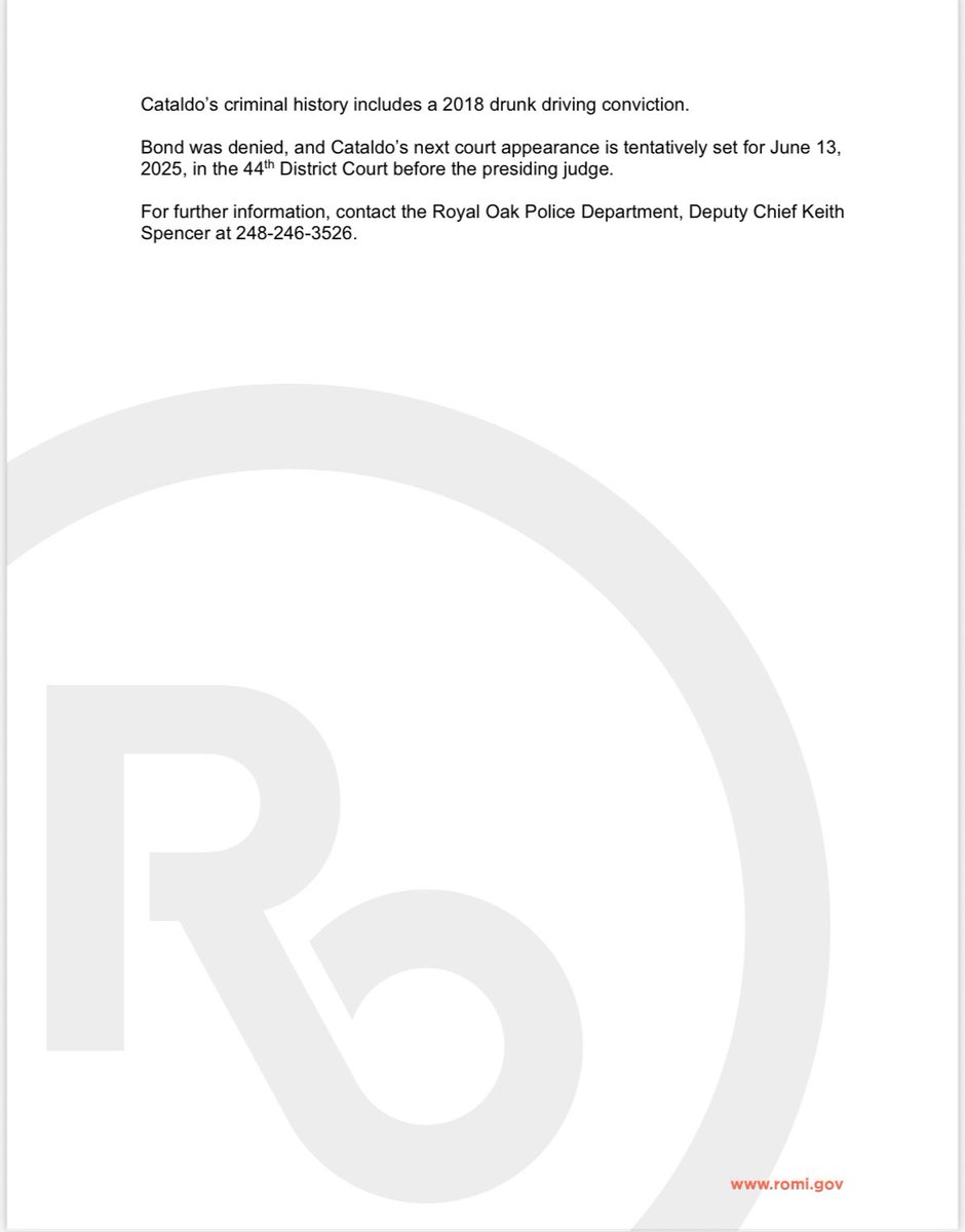 Royal Oak Police Department tweet media