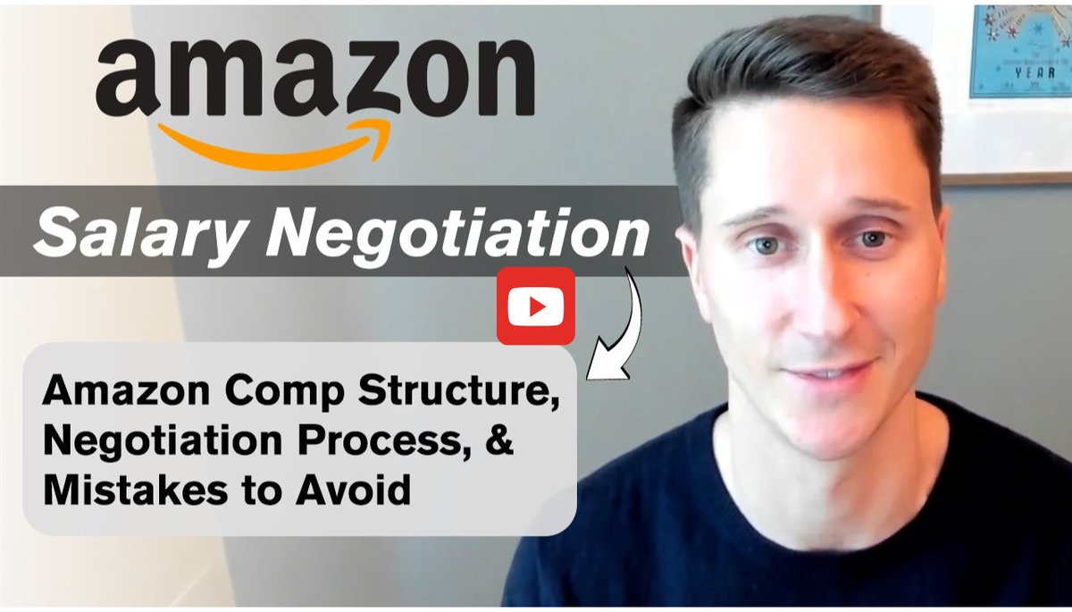 TSNegotiator's tweet photo. In this week’s episode, we're covering everything you need to know about Amazon's compensation and salary negotiation process. 

➡️ Watch: https://t.co/4kRjHOcj7I
🎧 Listen: https://t.co/kkndTb6AHA
📖 Read: https://t.co/iWo4pEhgFU https://t.co/x07Q5a23c3
