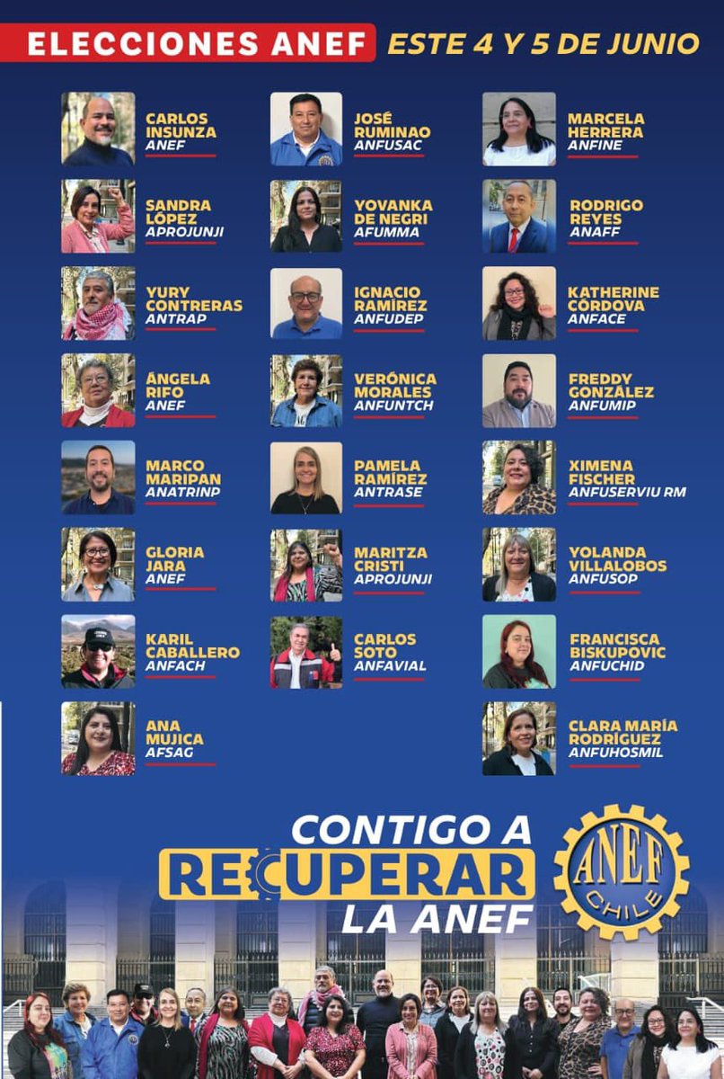 El Partido saluda  la reciente elección en la Anef, y en especial a nuestros compañeros y compañeras que conformaron la lista “Contigo a Recuperar la Anef”, quienes alcanzaron la segunda mayoría nacional con siete representantes. ¡FELICITACIONES!  ✊🏽