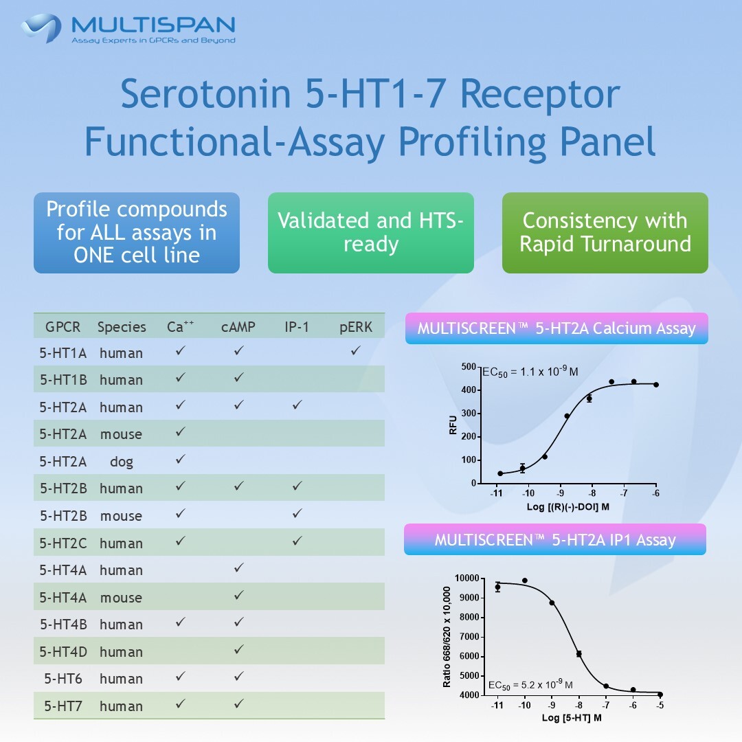Accelerate #drugdiscovery across serotonin 5-HT1-7 receptors using high-performance #MULTISCREEN™ assay panels. Skip assay development and get rapid, publication-quality results to move your program forward. hubs.la/Q03r8v120

#Multispan #GPCR #HTS #Research