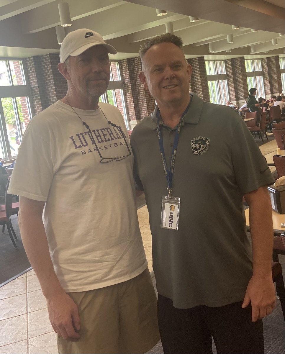 Cool personal experience to coach against a HS teammate (Mullen ‘88) in the UNC team camp. <a href="/martyclark03/">Marty Clark</a> is doing great things at Lutheran and got the best of us…<a href="/DEvelynHoops/">DEvelyn Boys Bball</a>