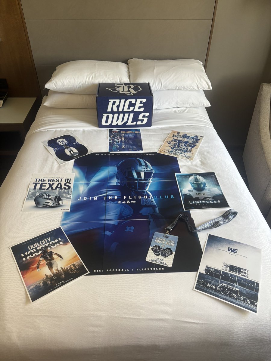 Clay mitchell (@claymitchell77) on Twitter photo Excited to be back on South Main for my official visit with <a href="/RiceFootball/">Rice Football</a>.
#WE #FlightClub26
<a href="/Scott_AbellFB/">Scott Abell</a>
<a href="/_CoachMunch/">Vince Munch</a>
<a href="/_Co_Jack/">Steven Jackson</a>
<a href="/cdavie51/">Clay Davie</a>
<a href="/SintonFootball/">Sinton Pirate Football</a> Excited to be back on South Main for my official visit with <a href="/RiceFootball/">Rice Football</a>.
#WE #FlightClub26
<a href="/Scott_AbellFB/">Scott Abell</a>
<a href="/_CoachMunch/">Vince Munch</a>
<a href="/_Co_Jack/">Steven Jackson</a>
<a href="/cdavie51/">Clay Davie</a>
<a href="/SintonFootball/">Sinton Pirate Football</a>