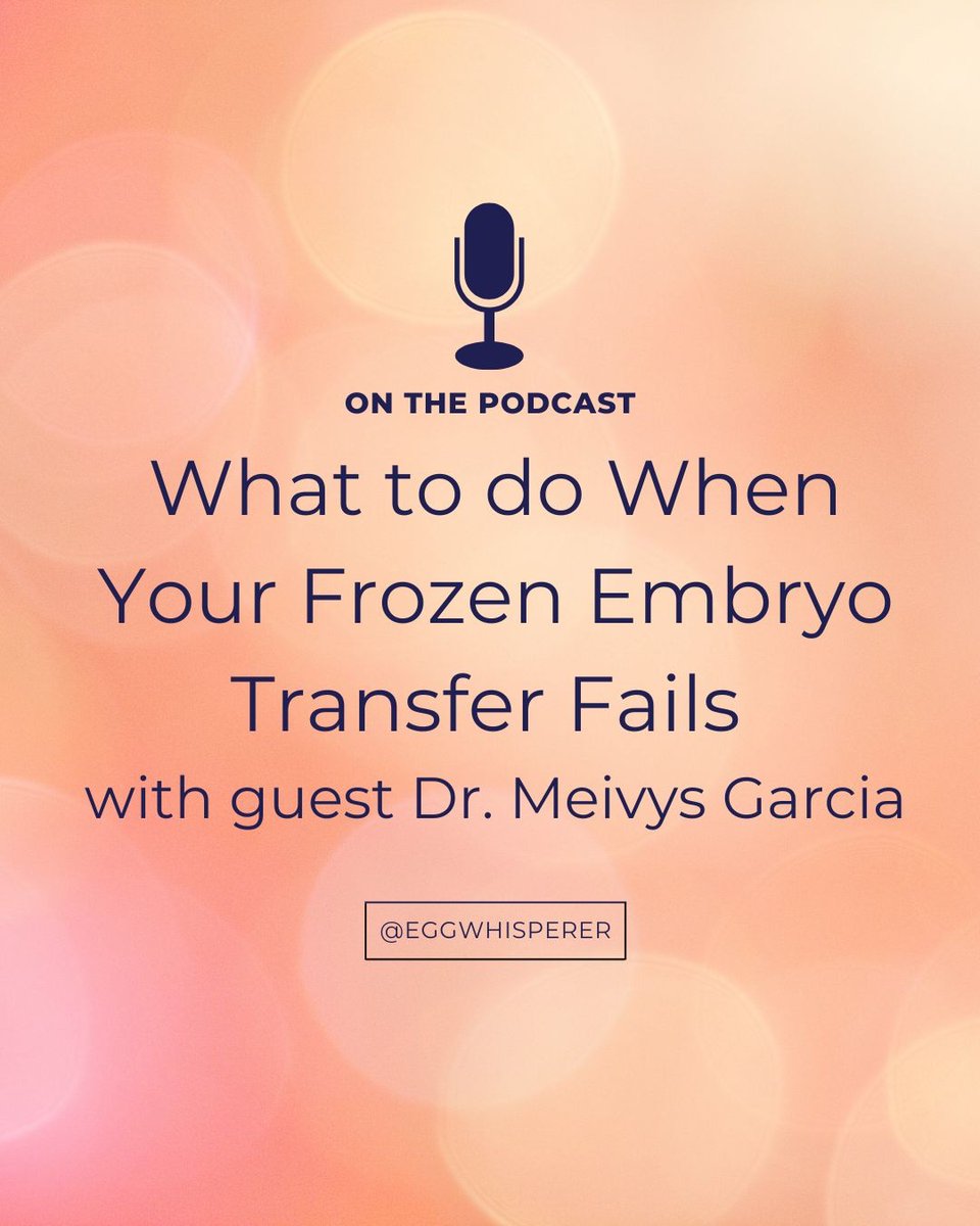 Dr. Meivys Garcia is joined me on the podcast to guide us through her approach to fertility care when a frozen embryo transfer doesn’t work. This episode is about holding space for loss, and how to move on afterward. l8r.it/Z2vg

#failedIVF #infertility #ivf
