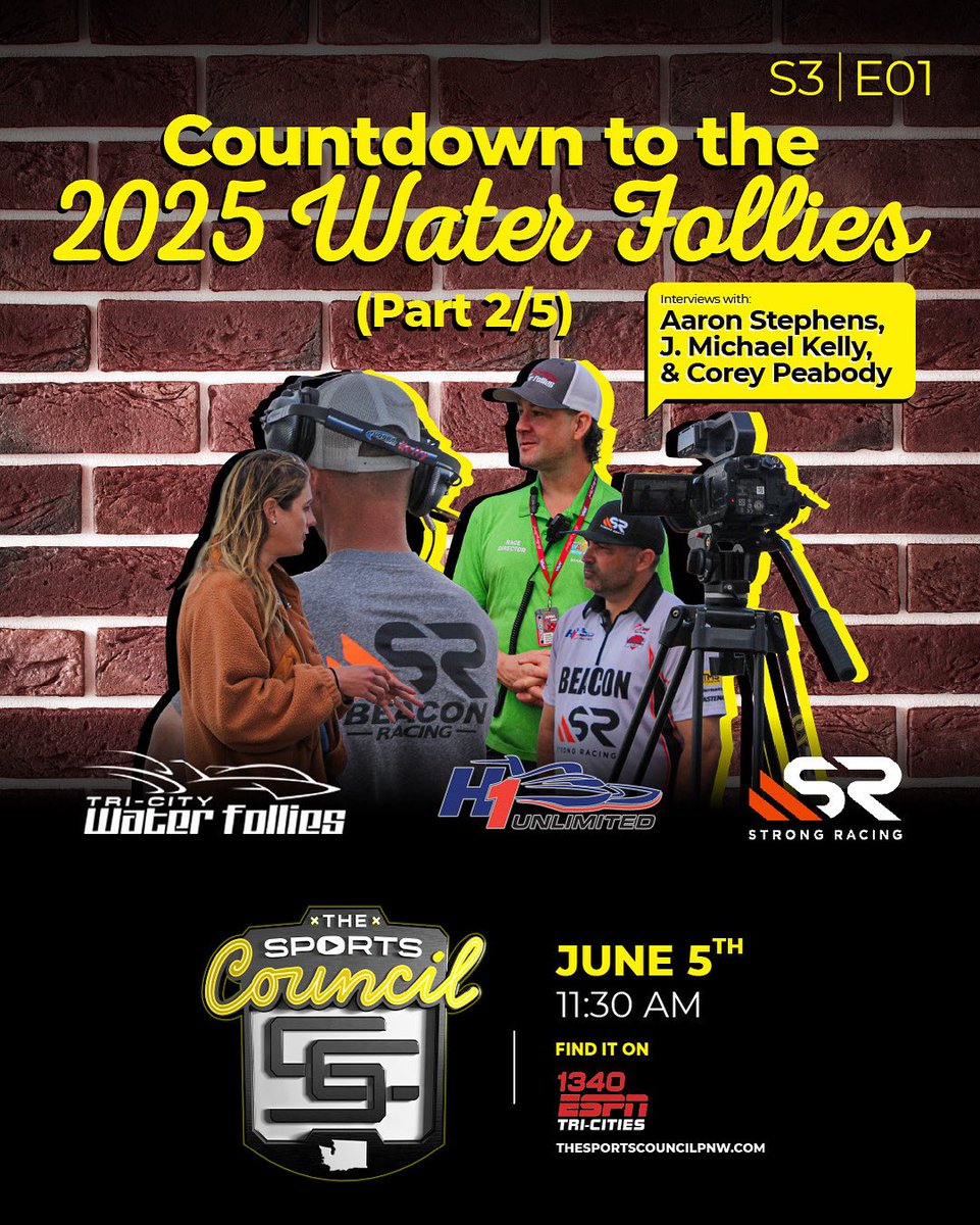 THIS WEEKEND marks the start of the <a href="/H1Unlimited/">H1 Unlimited</a> circuit! 🚤🌊

We dropped Part 2 of our Countdown to the 2025 Water Follies series — featuring Aaron Stephens from <a href="/Water_Follies/">Tri-City Water Follies</a> + <a href="/StrongRacing1/">Strong Racing</a> 💪🏼

🎧 thesportscouncil.libsyn.com
📻 1340espnradio.com
📺 youtu.be/UAXu1hfMzVg?si…